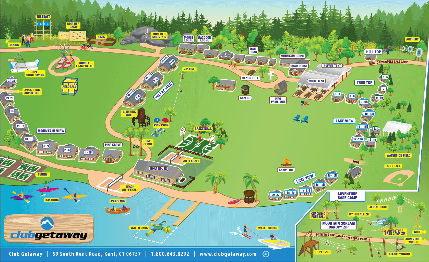 Club Getaway camp map